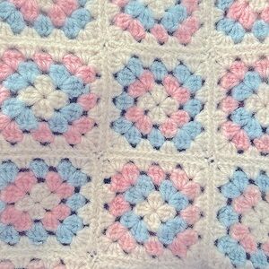 OOAK Handcrafted Crochet Granny-Square Afghan Blanket Retro Cottagecore  Pastels